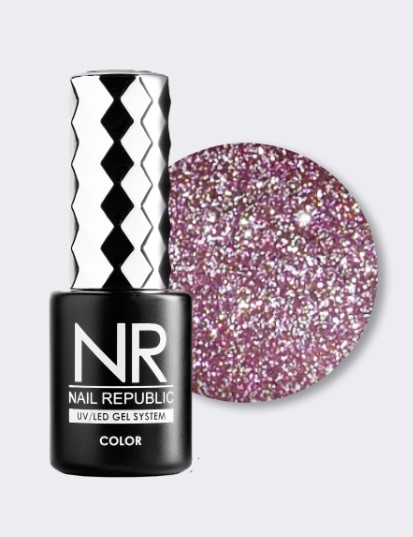 Nail Republic Flash 02 гель-лак светоотражающий, Розовый (10 мл)