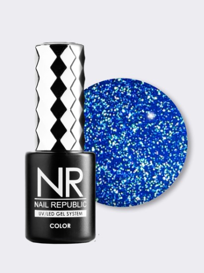 Nail Republic Flash 07 гель-лак светоотражающий, Синий (10 мл)