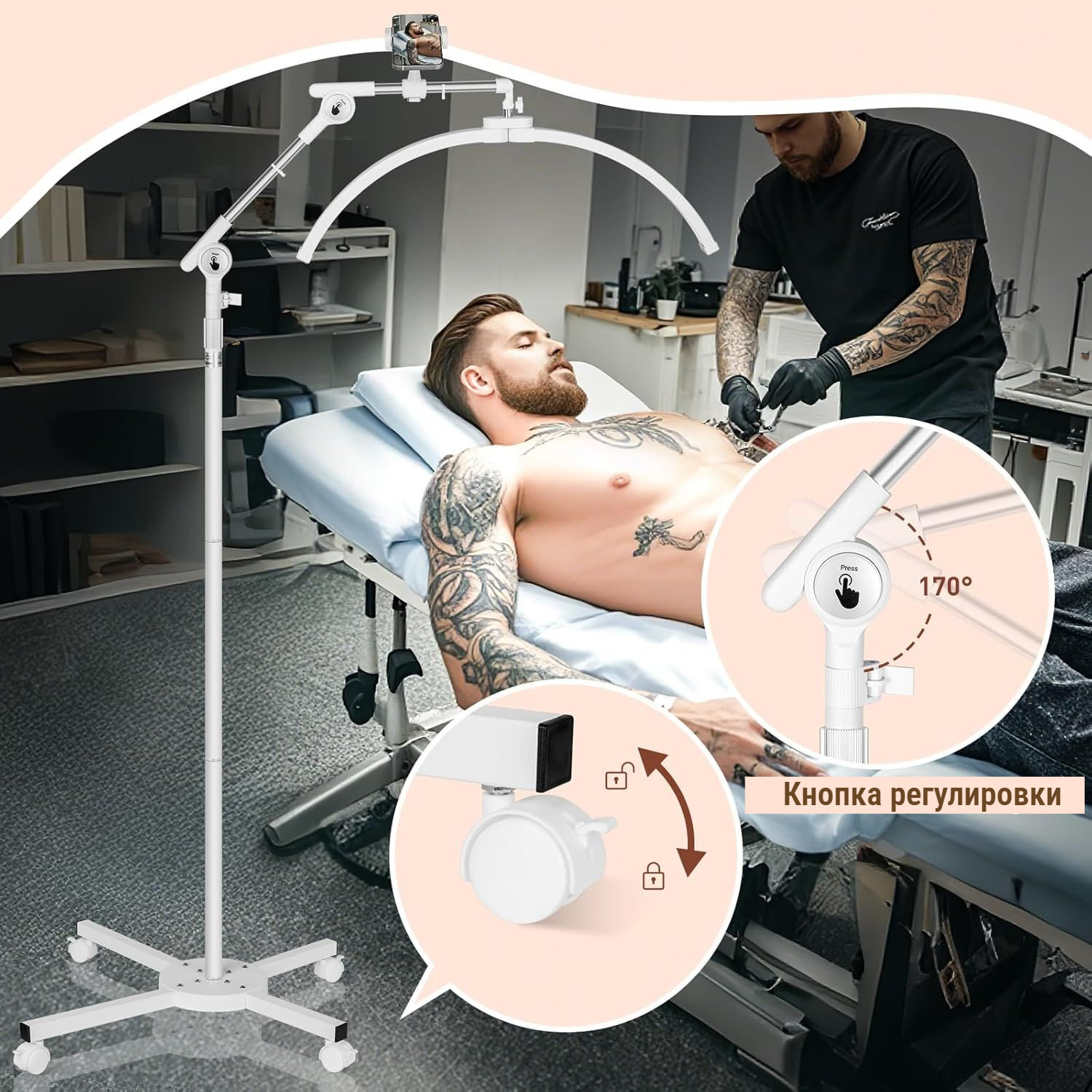 Лампа Луна полукруглая светодиодная бестеневая LED Moon белая
