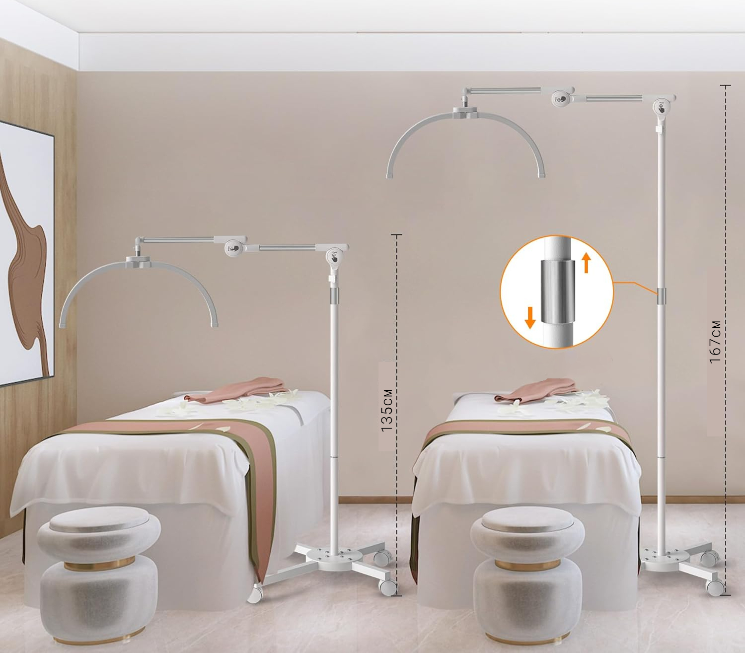 Лампа Луна полукруглая светодиодная бестеневая LED Moon белая