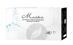Маска SAF&TY Premium 3-х слойная, мелтблаун, белая, 50 шт. в коробке