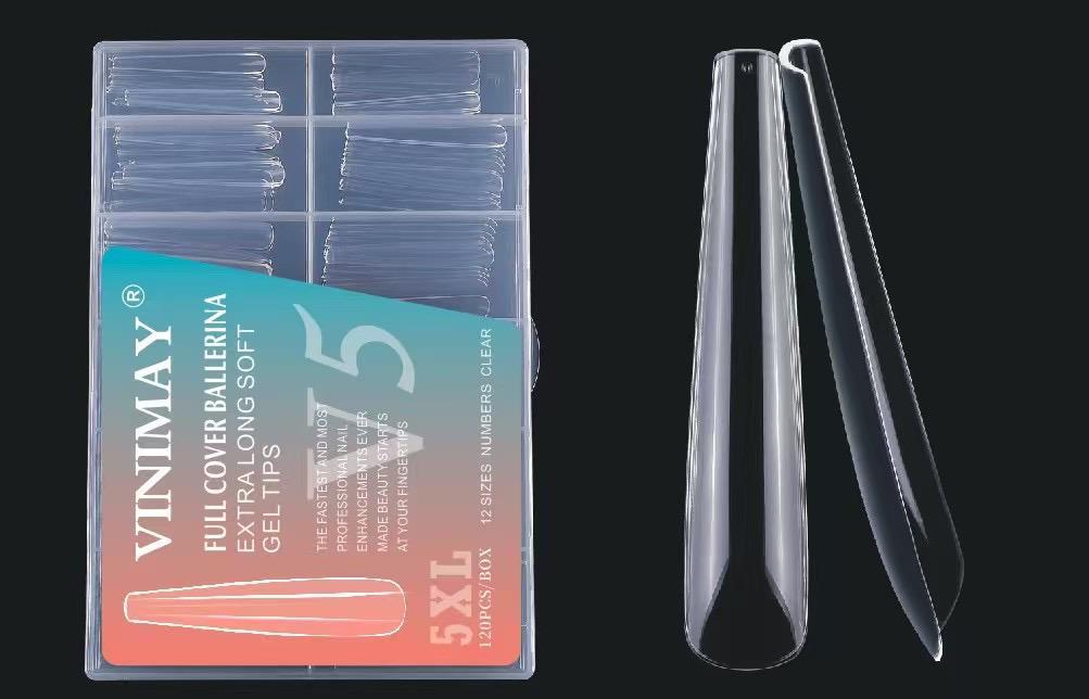 Гелевые типсы 5XL длина балерина