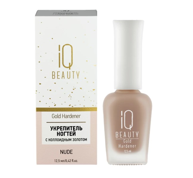 IQ BEAUTY Средство для ногтей/ Укрепитель с коллоидным золотом Gold Hardener/ для ослабленных и ломких ногтей/ Lilac, 12.5 мл
