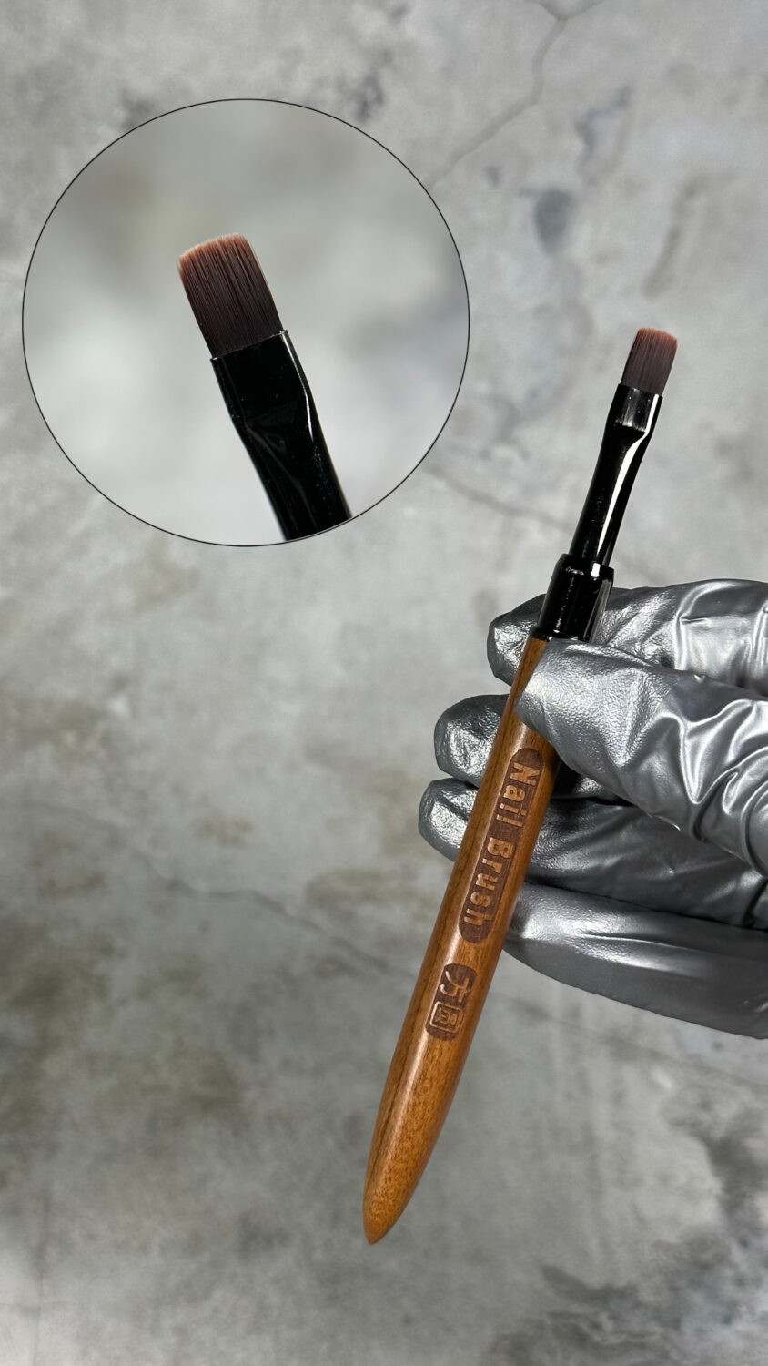 Кисть Lakres для геля овальная широкая № 6 wood