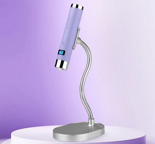 Лампа-фонарик c ИИ сенсором L6 на подставке фиолетовый