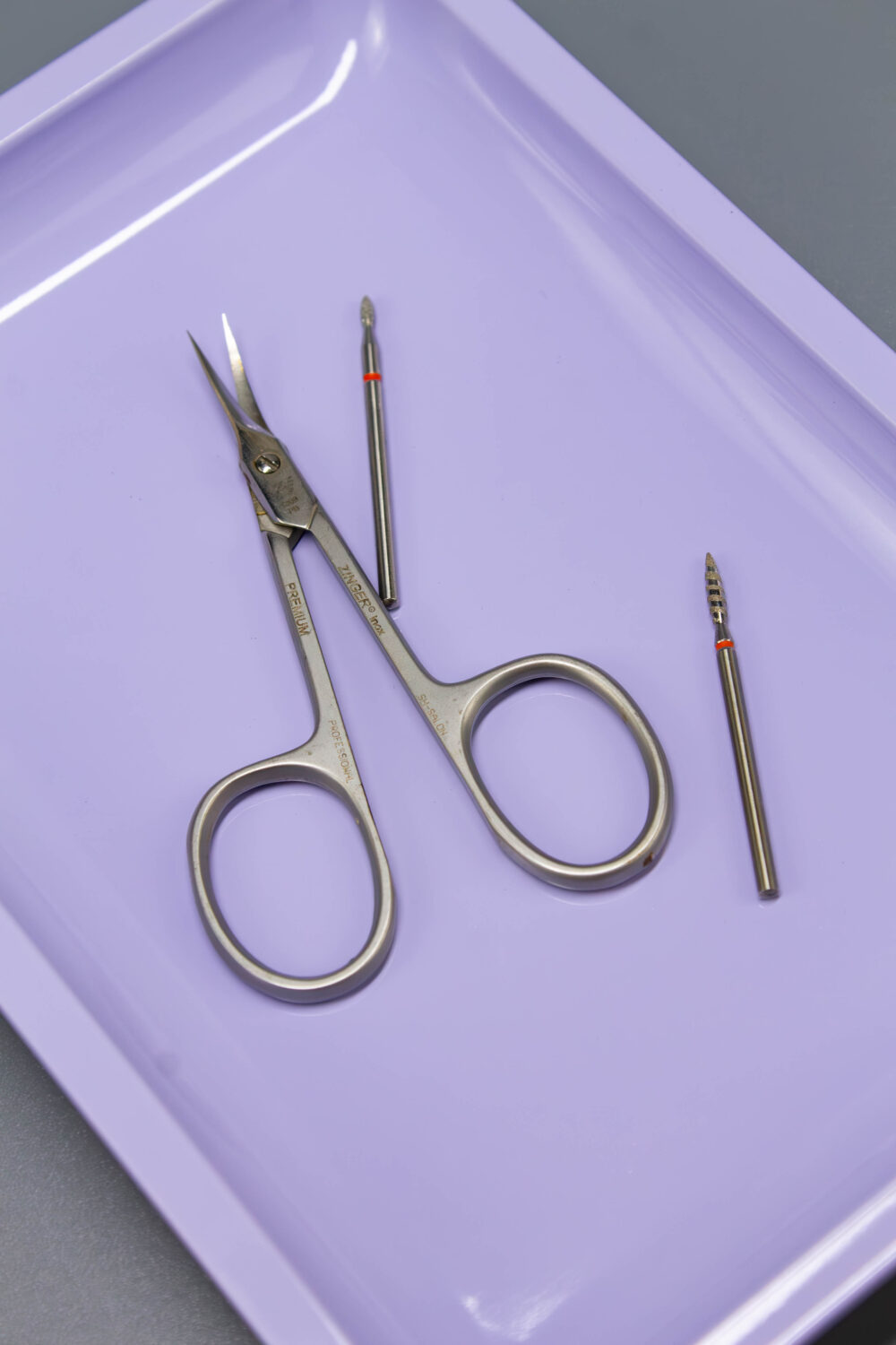 Лоток металлический прямоугольный лиловый