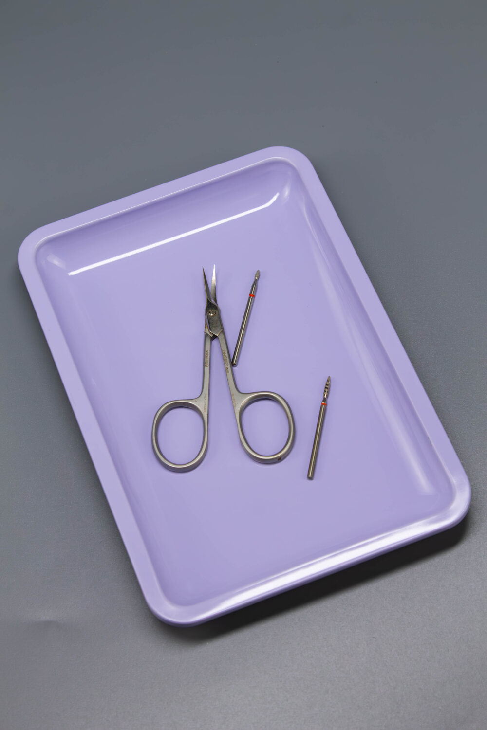 Лоток металлический прямоугольный лиловый