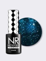 Nail Republic-451 Aquamarine гель-лак, Мерцающий сине-зеленый 10 мл