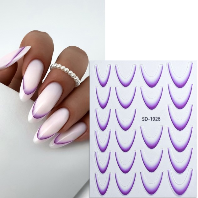 Наклейки — стикеры «Френч» фиолетовый