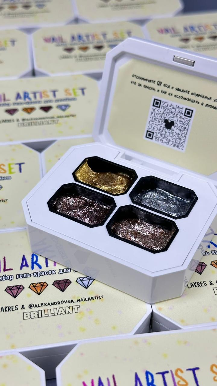 Палетка для Дизайна ногтей с гель- красками Lakres & Alexandrovna_Nailartist Brilliant