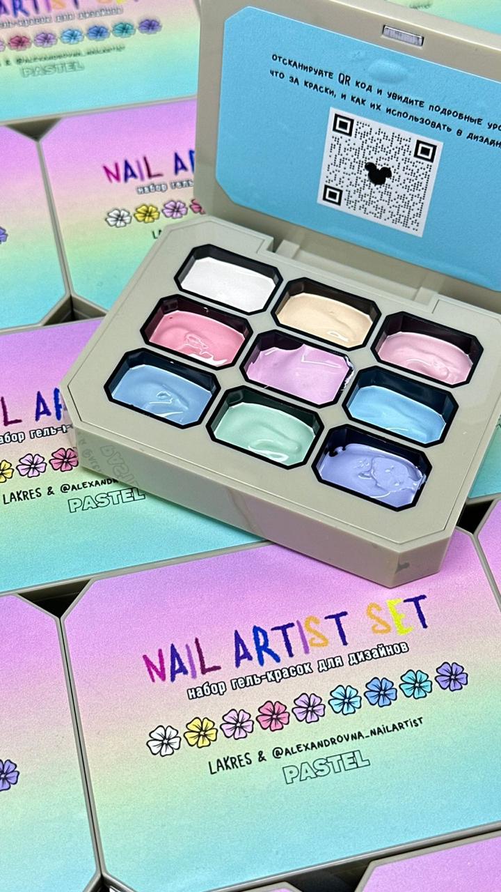 Палетка для Дизайна ногтей с гель- красками Lakres & Alexandrovna_Nailartist Pastel