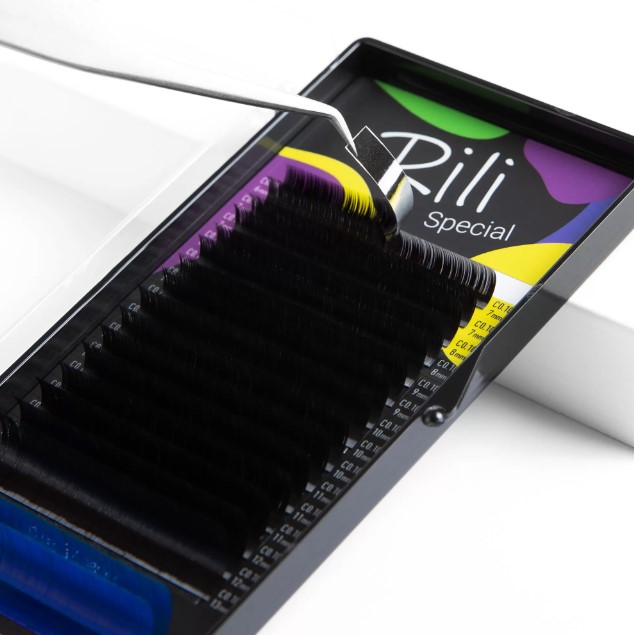 Ресницы черные Rili Special (blue) — 18 линий MIX (C 0.07 6-13мм)
