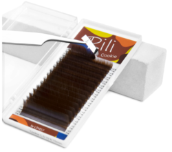 Ресницы коричневые Rili Cookie — 16 линий — MIX (L 0.10 6-13мм)