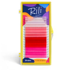 Ресницы цветные Rili Shake Coral — 16 линий — MIX (D 0.10 7-10мм),