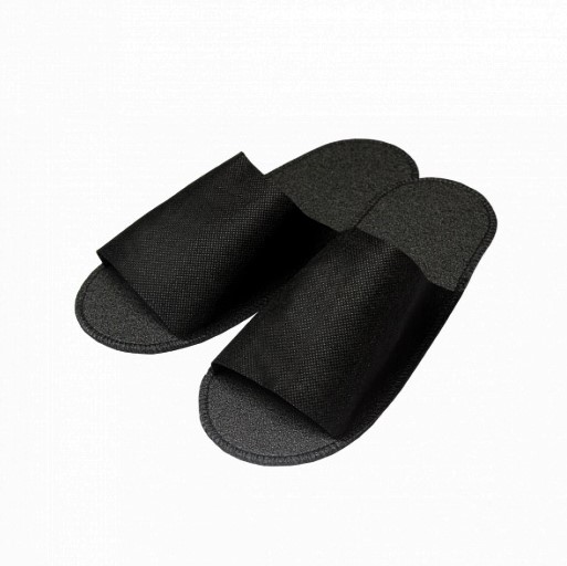 Тапочки «Стандарт Hotel» на жесткой подошве, спанбонд с пенополиэтиленом, черные, 1 пара в индивидуальной упаковке