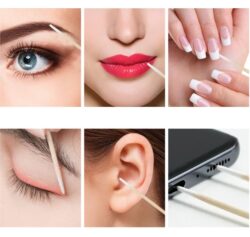 Ватные палочки для корректировки длинные белые двойные, 100 шт