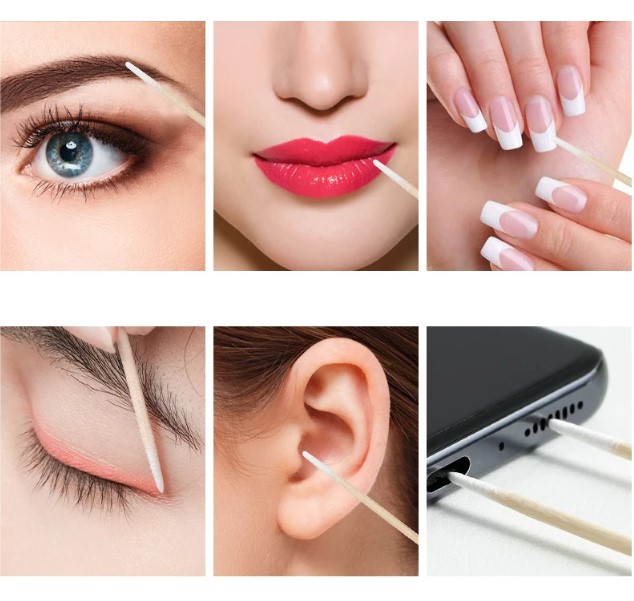 Ватные палочки для корректировки длинные белые двойные, 100 шт