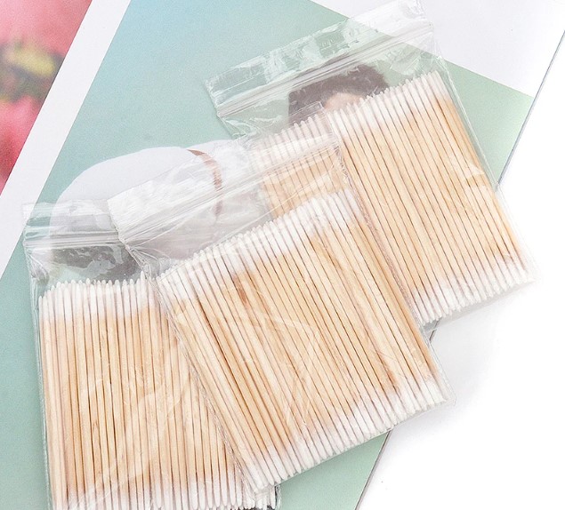 Ватные палочки для корректировки длинные белые двойные, 100 шт