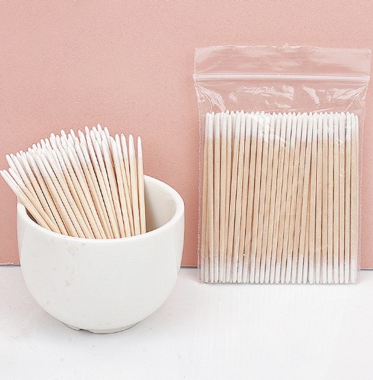 Ватные палочки для корректировки длинные белые двойные, 100 шт