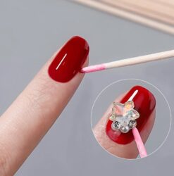 Ватные палочки для корректировки длинные розовые, 100 шт