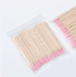 Ватные палочки для корректировки длинные розовые, 100 шт