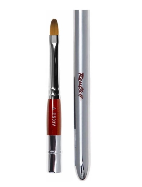 Кисть Синтетика имитация колонка, овальная, ручка складная серебристая №6 (DS33V-6)