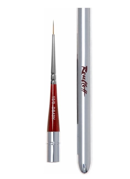 Кисть Синтетика имитация колонка, страйпер, ручка складная серебристая №10/0 (DS43V-10/0)